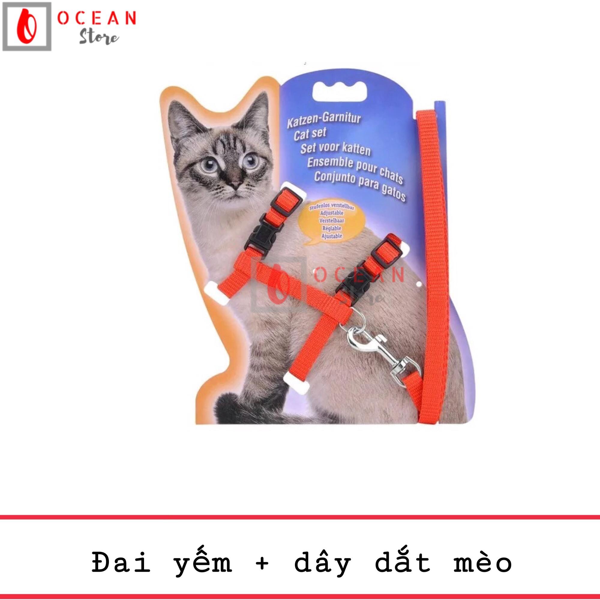 Dây dắt có đai yếm ngực cho mèo - Phụ kiện thú cưng D01 (Đỏ)