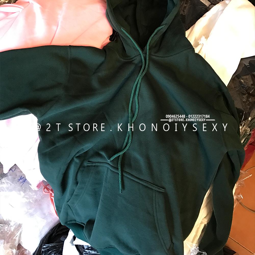 2T STORE ÁO KHOÁC HOODIE NỈ CÓ NÓN TRƠN MÀU XANH LÁ 2TAKN08001-5.jpg