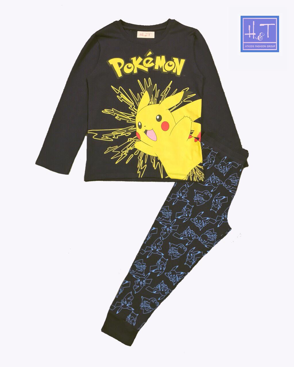 Bộ quần áo trẻ em bé trai in hình Pokemon HTkids Size 1 Đến 14 (Nhiều màu)