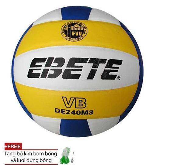 Quả bóng chuyền da pu ebete de240m3 + tặng túi lưới + kim bơm