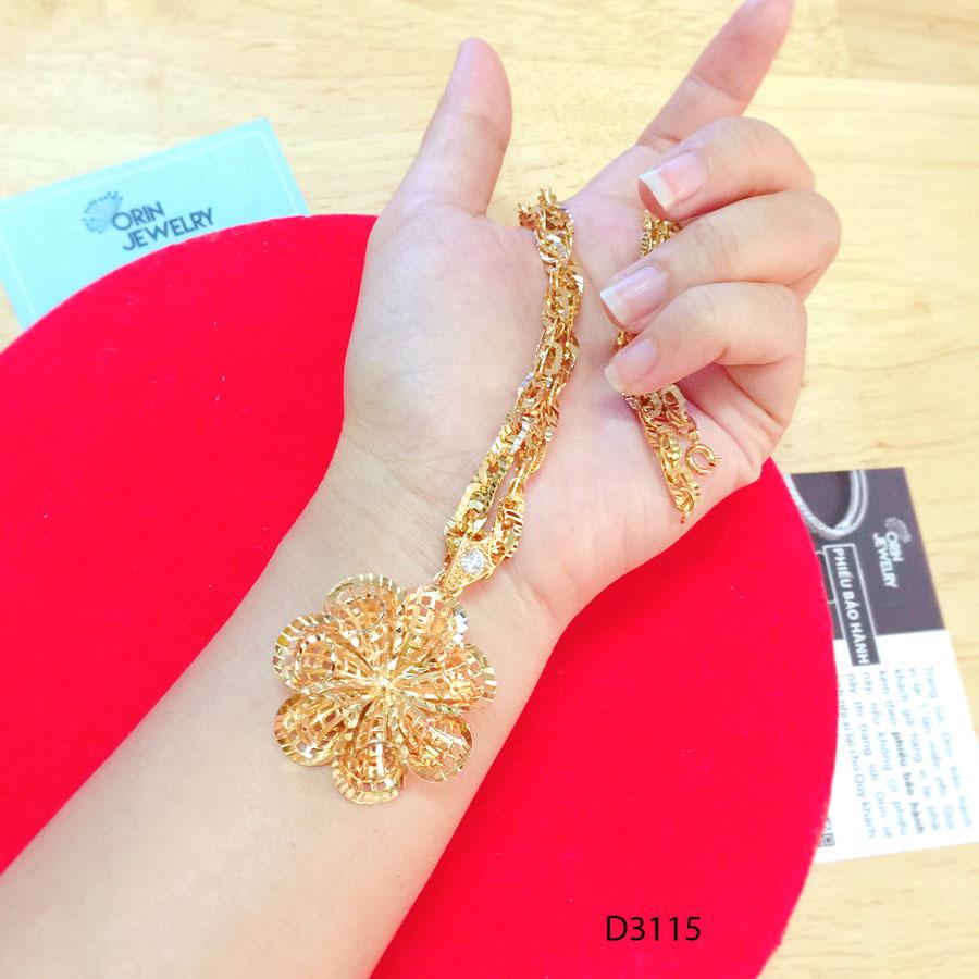 Dây chuyền xi vàng mặt hoa lưới cao cấp Orin D3115 - Long Tien
