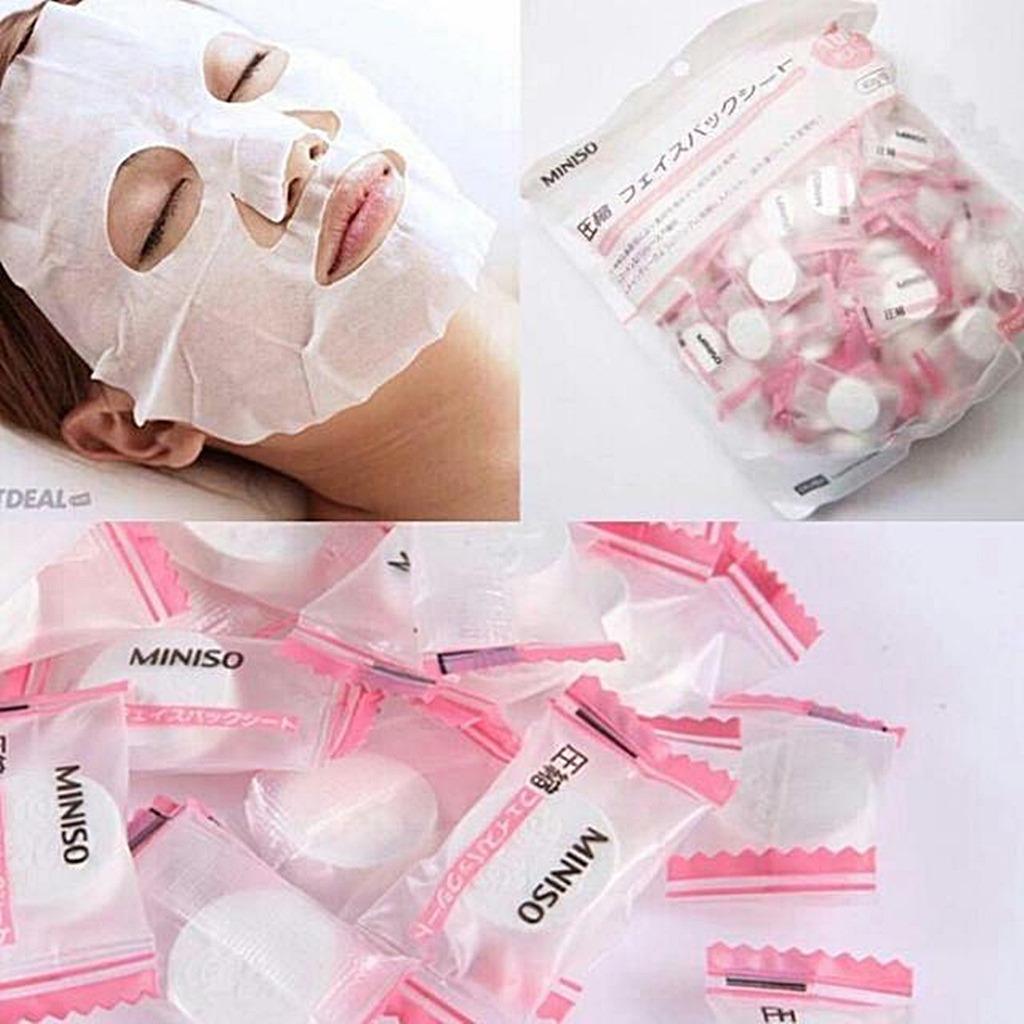 Mặt nạ giấy nén miniso - 100 cái/gói