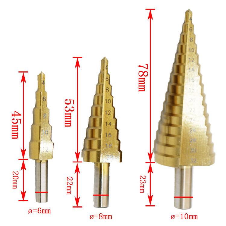 Bộ mũi khoan tháp 3 bước thẳng 4-32mm