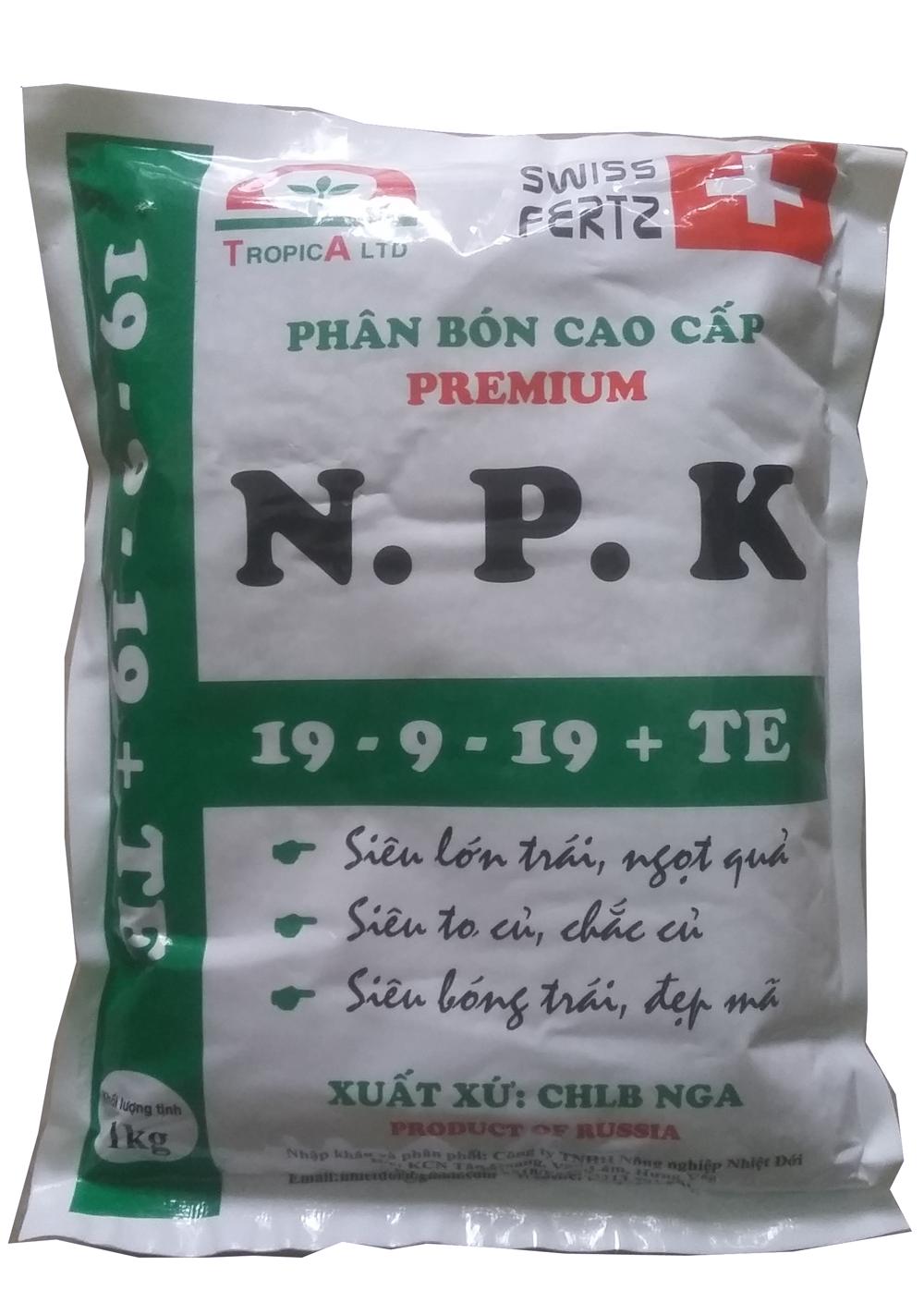 Phân bón cao cấp PREMIUM NPK 19 - 9 - 19 + TE