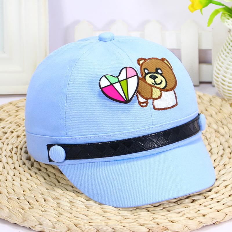 Mũ lưỡi trai trẻ em theo phong cách Nhật Bản thêu tay chú gấu - 35PKM038