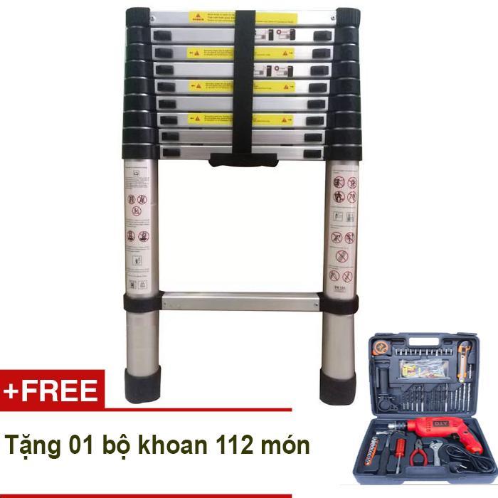 Thang rút nhôm Kachi 3.8 mét MK85 + Tặng bộ khoan đa năng DIY