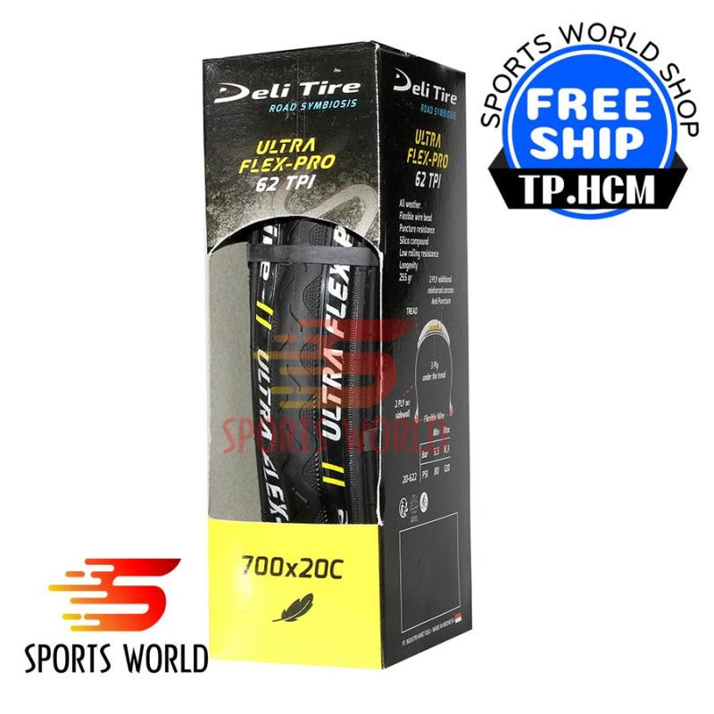 Mua Vỏ xe đạp xếp 700x20C gai sóng, không talon DELI-TIRE SA-601 ULTRA FLEX PRO II - SPORTS WORLD shop: Vỏ xe đạp, lốp xe đạp, săm xe đạp, ruột xe đạp, phụ kiện xe đạp, phụ tùng xe đạp