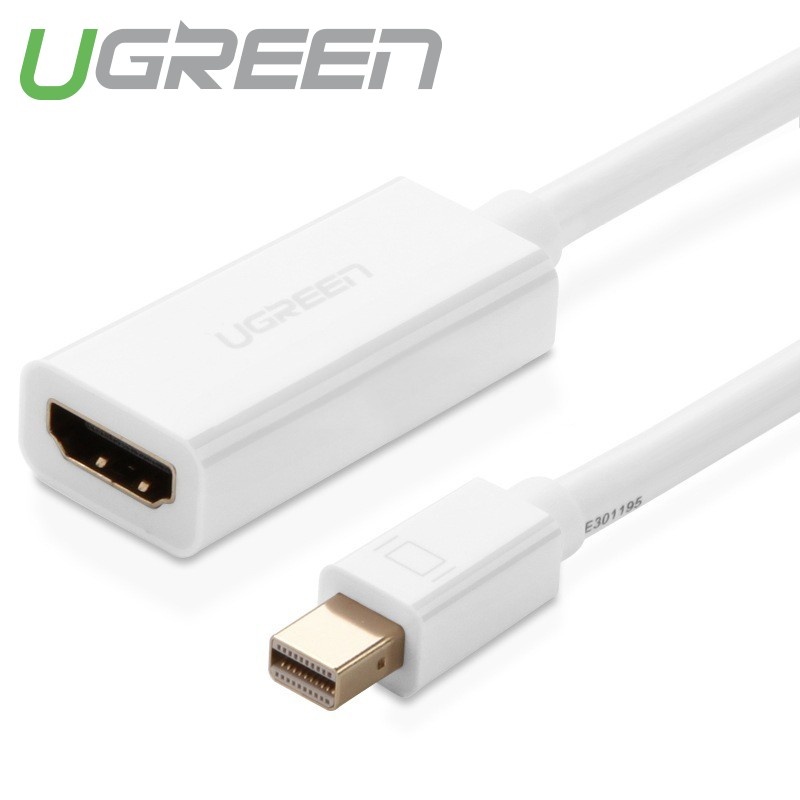 Cáp chuyển đổi Mini DisplayPort đực sang HDMI cái, hỗ trợ 1080P, dài 18cm UGREEN MD112 . Cáp chuyển đổi Mini DisplayPort đực sang HDMI cái, hỗ trợ 1080P, dài 18cm UGREEN MD112 .