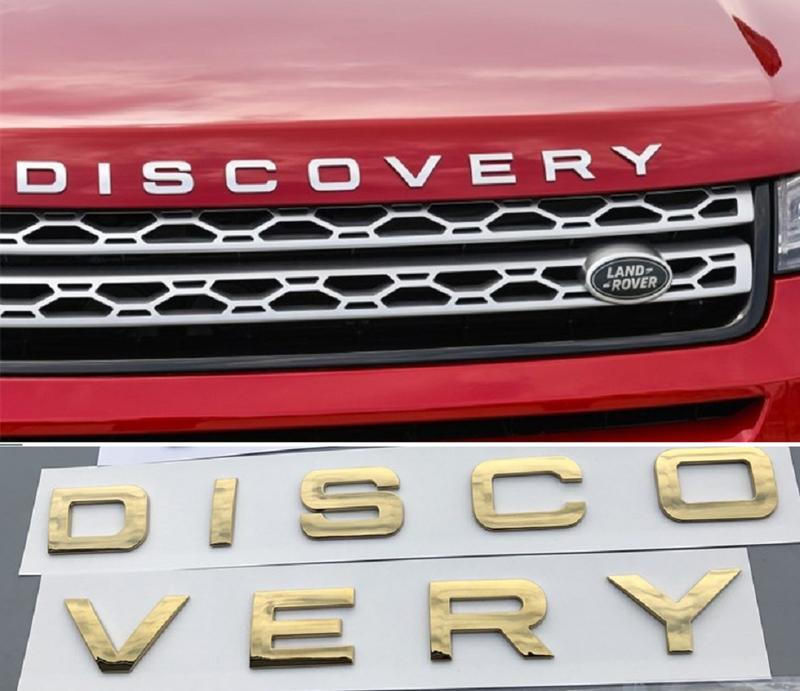 Tem Chữ Nổi Discovery 3D Dán Trang Trí Ô Tô Màu Vàng