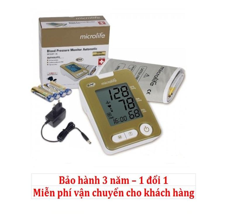 Máy đo huyết áp bắp tay Microlife BP3NM1-3E (Trắng phối vàng)