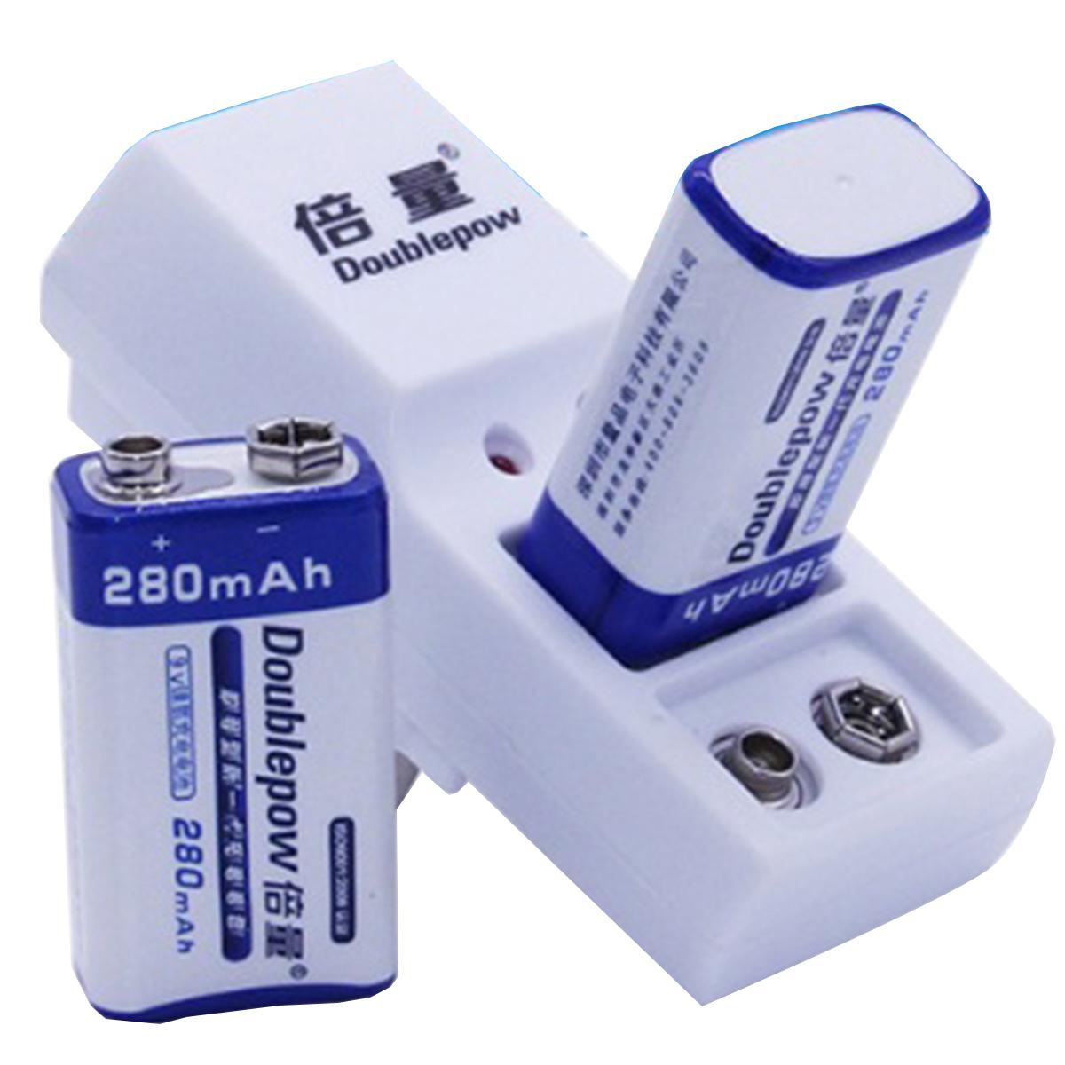 Bộ sạc và 2 pin vuông 9v sạc lại Doublepow