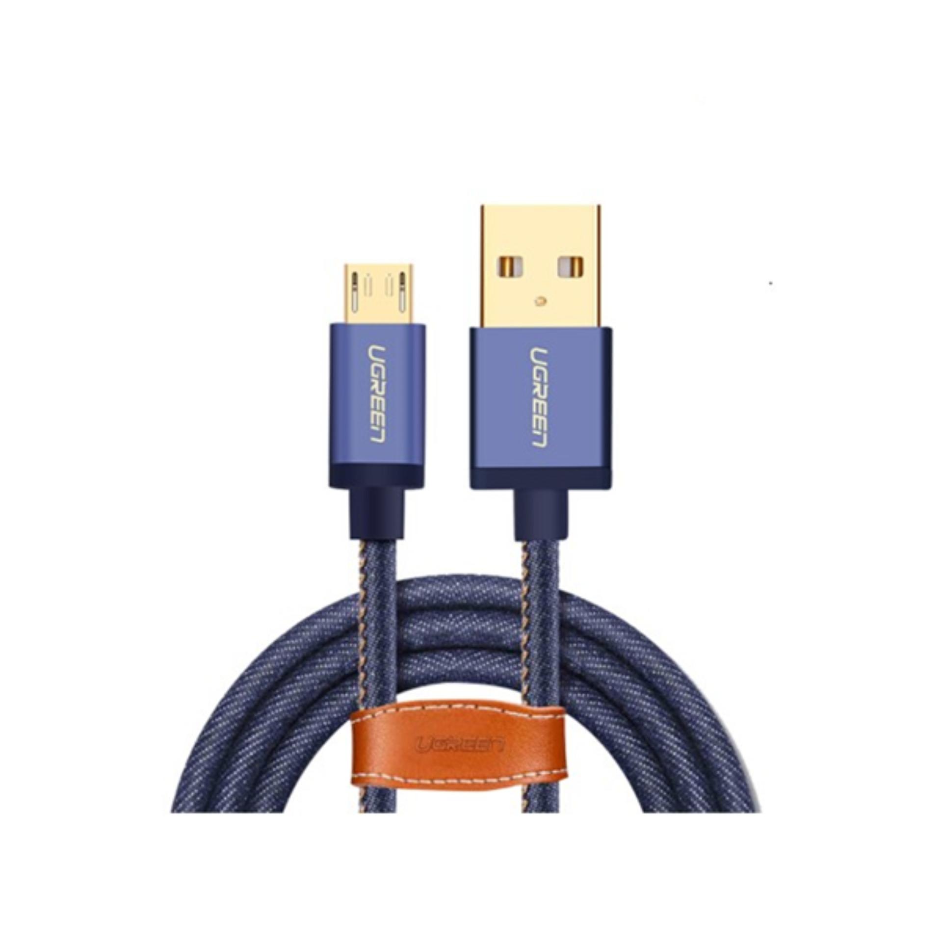 Cáp sạc điện thoại máy tính bảng micro USB bọc jean 2m Ugreen 40399