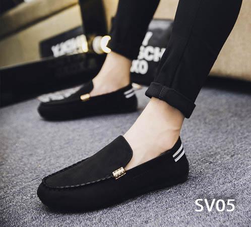 Giày Nam Hàng Hiệu 💖FREESHIP💖 Giày Lười Chất Lượng Cao Cấp - [Tặng Tất Khử Mùi Cao Cấp] - Màu Đen SV05 Hot Trend Thời Trang Nam 2019