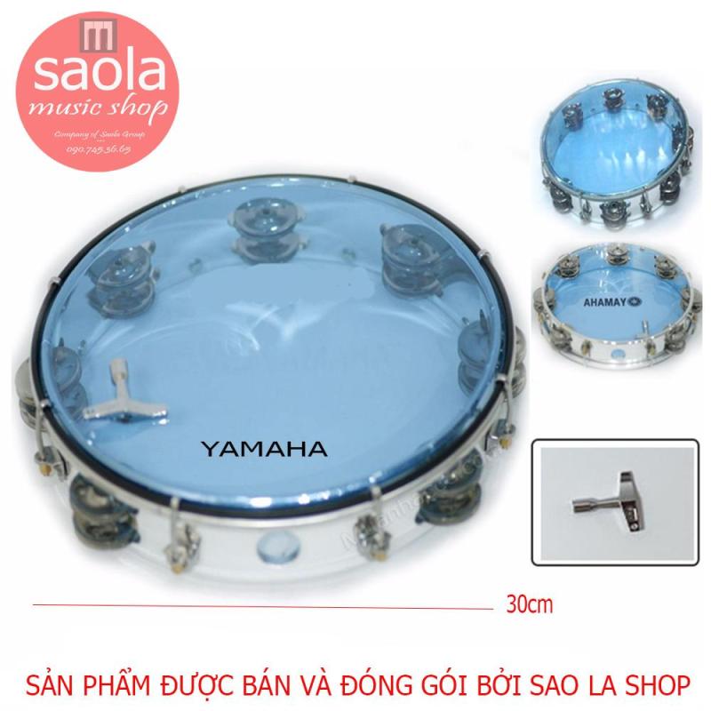 Trống lắc tay - Lục lạc gõ bo Tambourine Mặt Xanh Cao Cấp Full Bộ