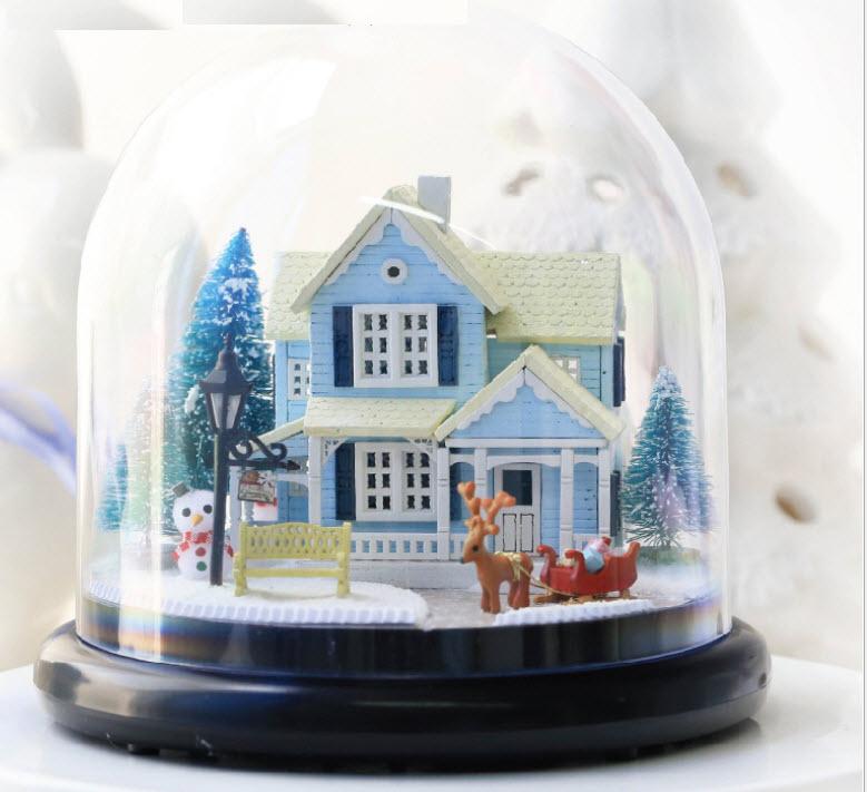 Mô hình nhà gỗ DIY hộp âm nhạc – Giáng sinh