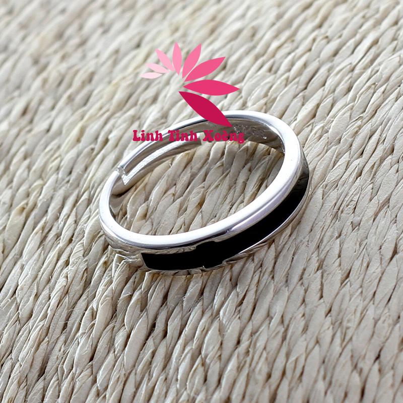 [QUÀ TẶNG]Nhẫn đôi đẹp mạ bạc cao cấp Line Black MK240 Nhẫn đẹp Không đen không han Rỉ