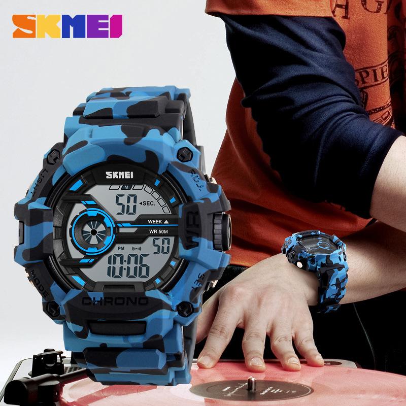 Đồng hồ thể thao nam điện tử dây cao su cao cấp Skmei 1233 chống nước siêu bền