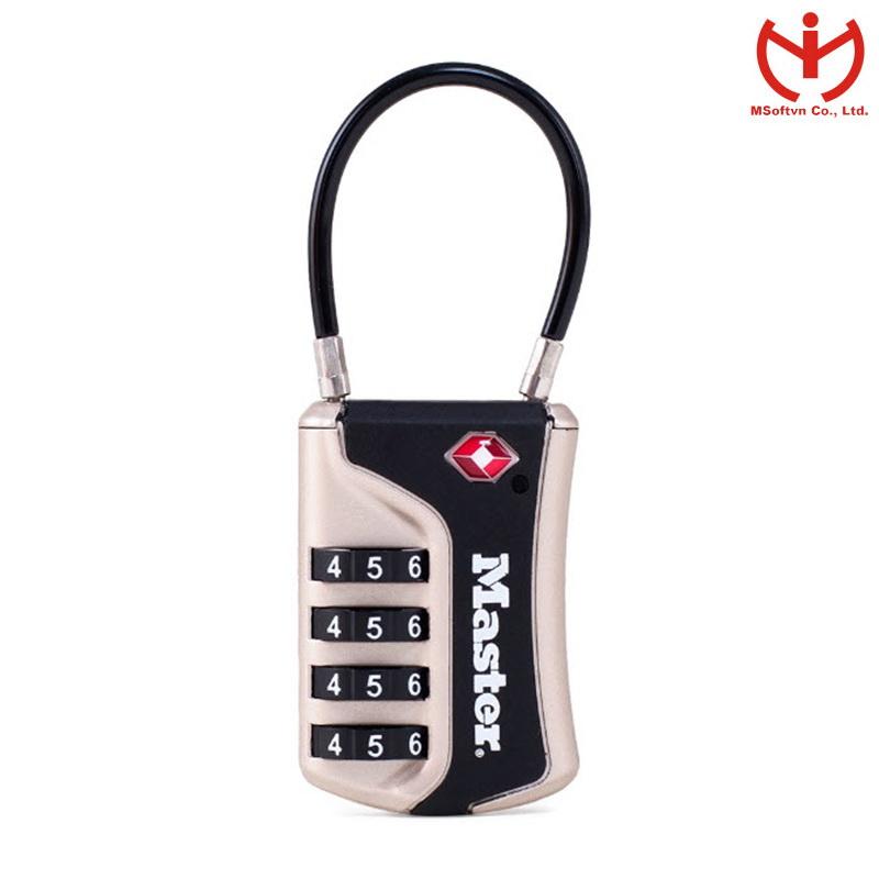 Ổ khóa số master lock 4697 d khóa vali rộng 38mm càng thép dẻo linh hoạt - msoft