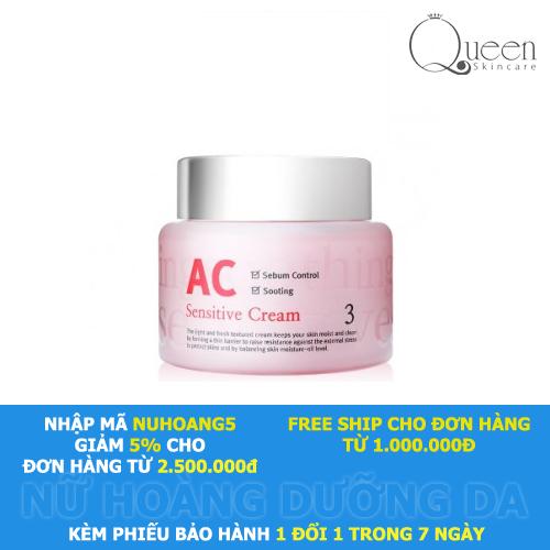 Kem dưỡng da cao cấp dành cho da nhạy cảm, da dầu, da mụn phục hồi da hư tổn AC Sensitive Cream Skinaz