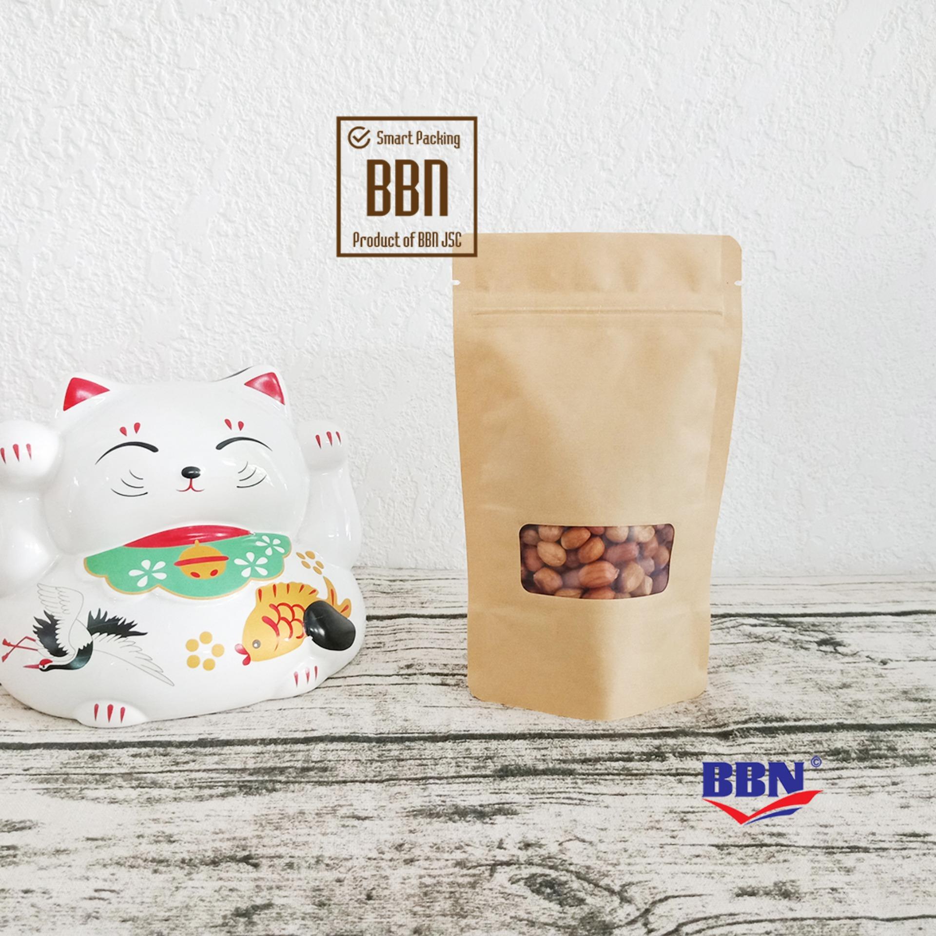 Túi zipper giấy Kraft cửa sổ 12x17cm (kg)
