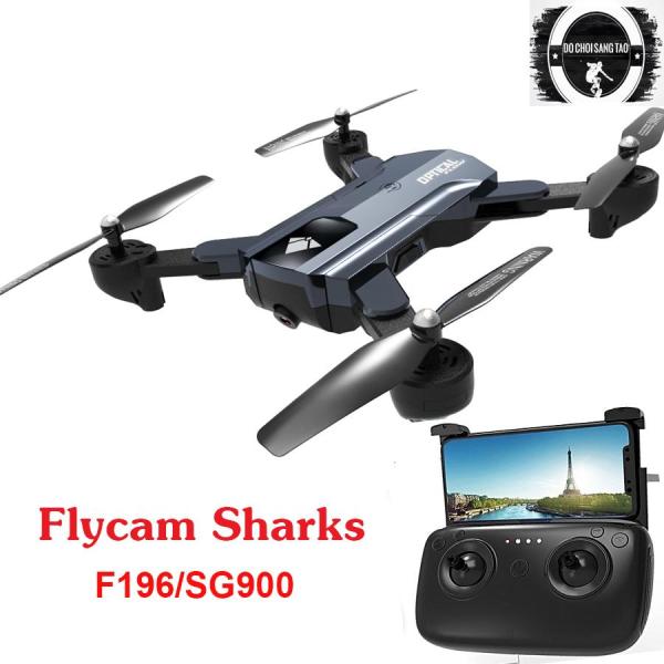 Flycam Sharks Selfie Drone F196/SG900 Chức Năng Cải Tiến Vượt Bậc, Camera Kép 720P FPV, Tích Hợp Hệ Thống Cảm Quang Đột Phá, Điều Khiển Từ Xa