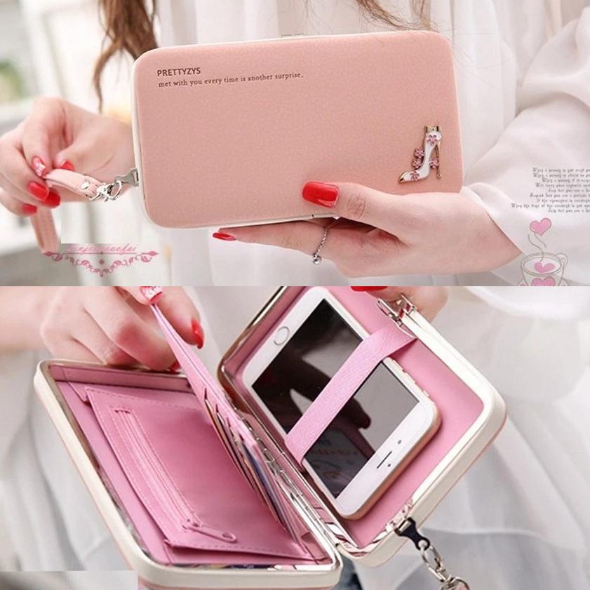 [HCM]Ví Bóp Da Cầm Tay Thời Trang Hàng Nhập đựng vừa điện thoại