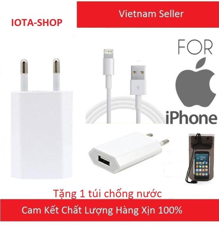 Giá Bộ Cốc Và Cáp Sạc Dẹt Zin Theo Máy Iphone 6-7, 6-7Plus+Tặng túi chống nước