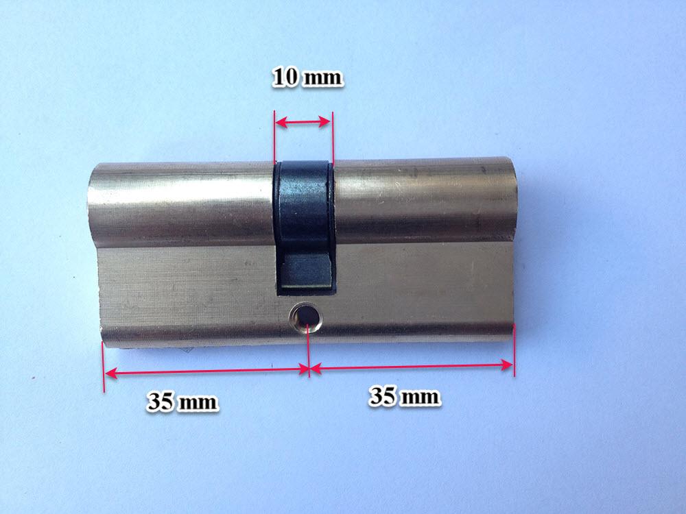 Ruột khóa cửa kích thước thông dụng 70 mm, 2 đầu dùng chìa khóa , chìa khóa 8 bi