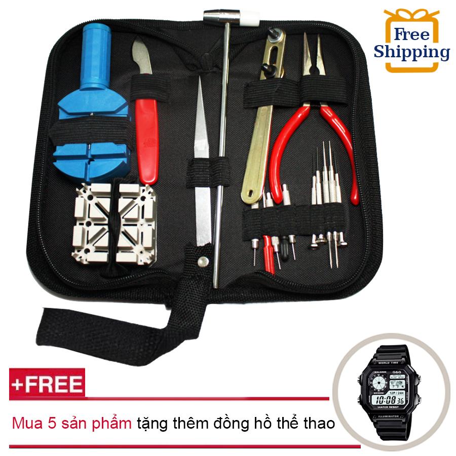 Bộ Túi Dụng Cụ Sửa Chữa Đồng Hồ Cá Nhân 17 Món Cao Cấp + Mua 5 sản phẩm tặng thêm đồng hồ thể thao