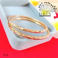 Bộ 2 vòng tay nữ vòng bọng khắc màu 18 xi mạ bền màu cao cấp Orin V2116 thumbnail