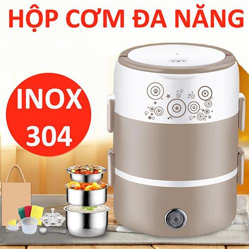 Hộp cơm hâm nóng 3 tầng ruột inox cooker dfh-2001