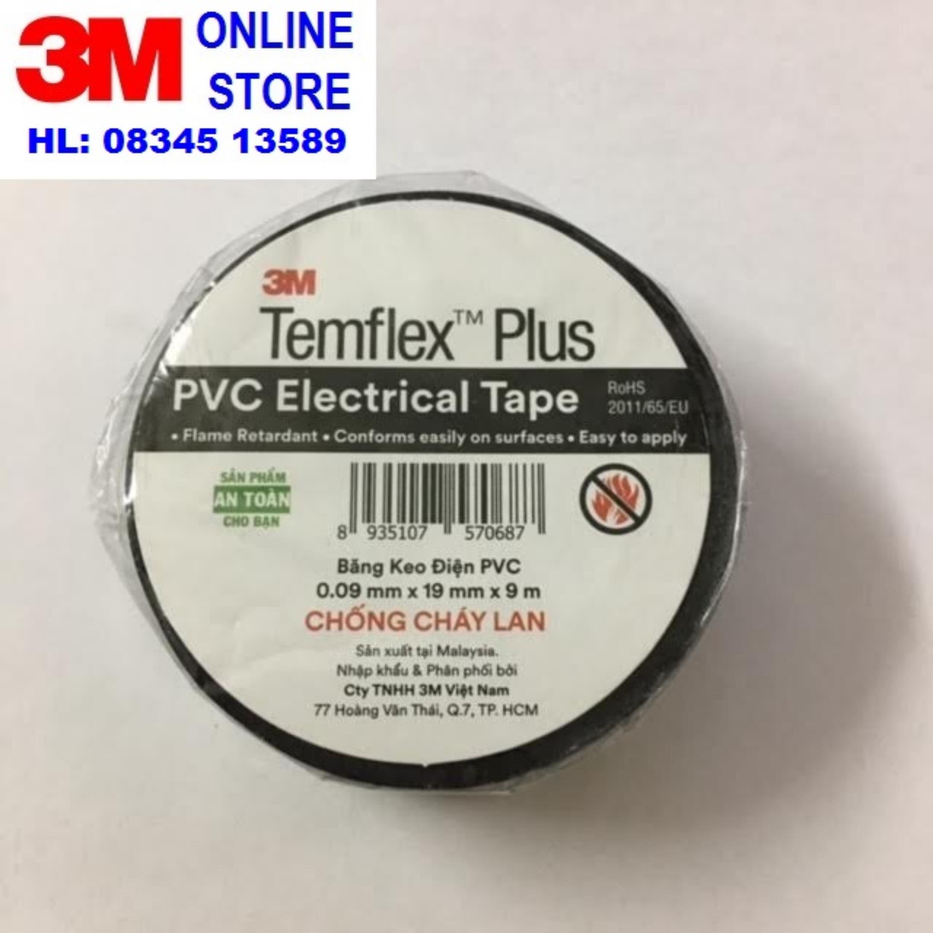Combo 02 cuộn băng keo điện 3m pvc electrical tape 19mm x 9m