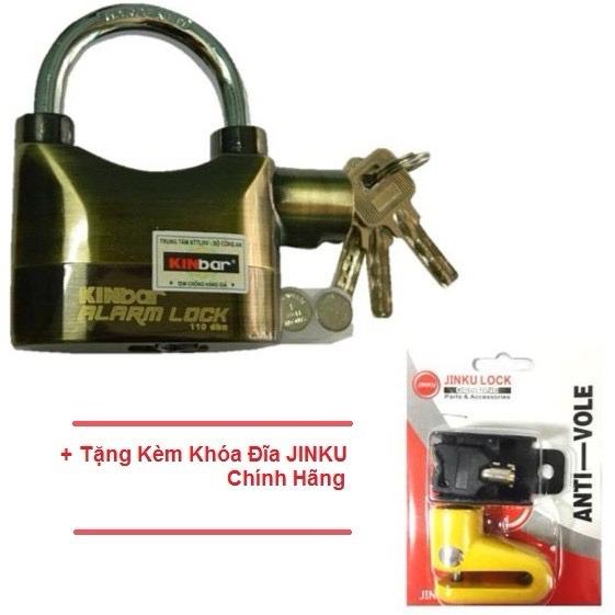 Ổ Khóa Chống Trộm KinBar Đồng (Có Tem) + Tặng Kèm Ổ Khóa Đĩa JinKu (Có Tem)