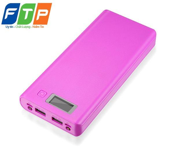 Hộp đựng pin dự phòng FTP 8 cell có màn LCD hiển thị (Tím)