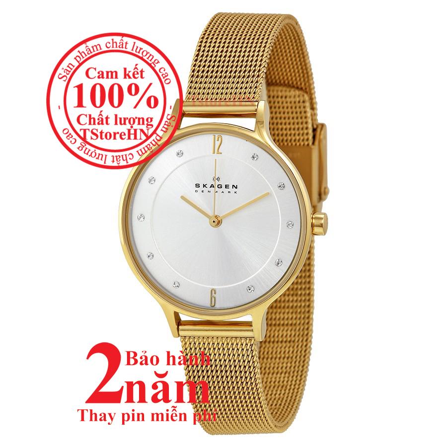 Đồng hồ nữ skagen skw2150 - màu vàng , mặt trắng, size 30mm
