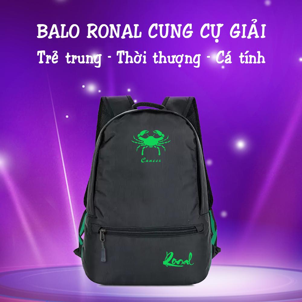 Ba lô thời trang ronal bl78 đen - cung cự giải xanh lá
