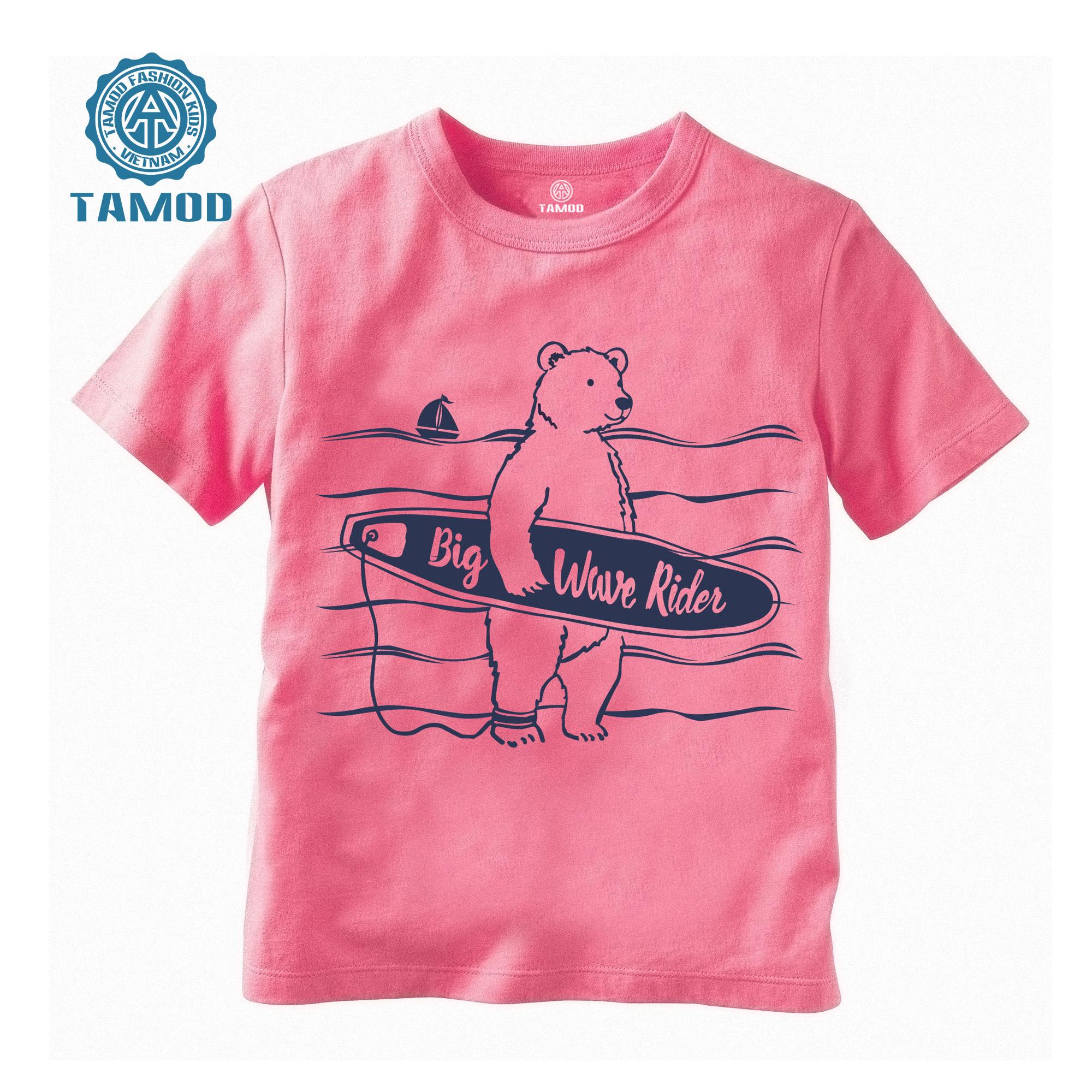 [HCM]Áo thun TAMOD hình Gấu lướt sóng cho mùa Hè sôi động.