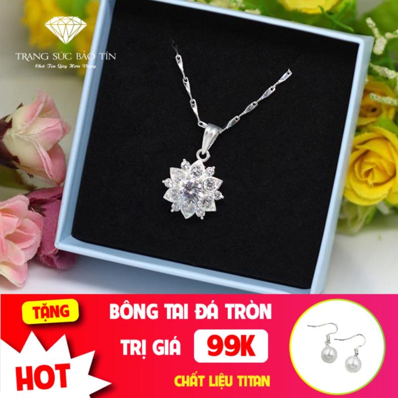 Vòng Bạc Nữ, Vòng Cổ Nữ, Dây Chuyền Nữ Đẹp, Dây Chuyền Bạc Nữ Hoa Sen S92.5 Italia - Thương Hiệu Bảo Tín