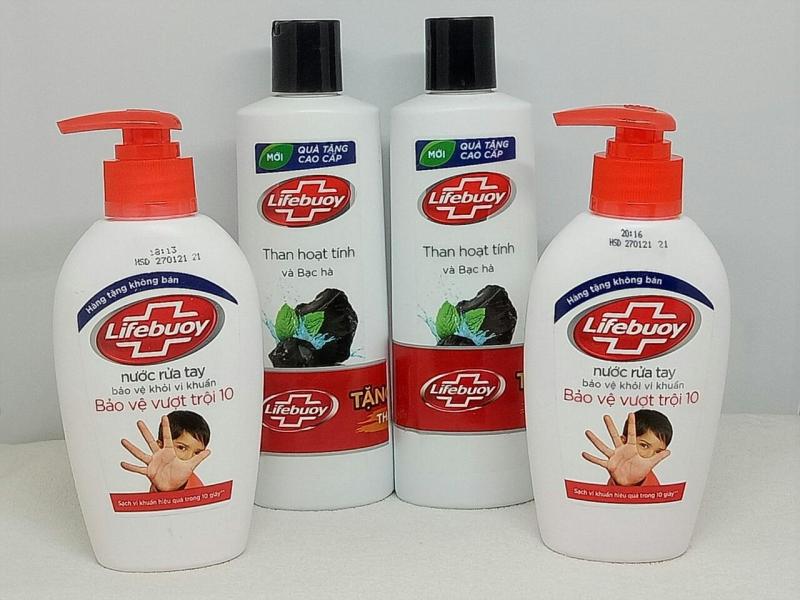 Mua 4 món - Tặng 2 món : 2Chai Sữa Tắm Dexto Lifebuoy Than Hoạt Tính và Bạc Hà 200g/chai & 2Chai nước rửa tay lifebuoy 120ml/chai + TẶNG 2 MÓN : tuýt kem đánh răng + túi đựng mỹ phẩm nhập khẩu