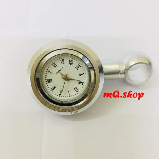 [HCM]Đồng Hồ Gắn Chân Gương Trang Trí Xe máy Màu Bạc