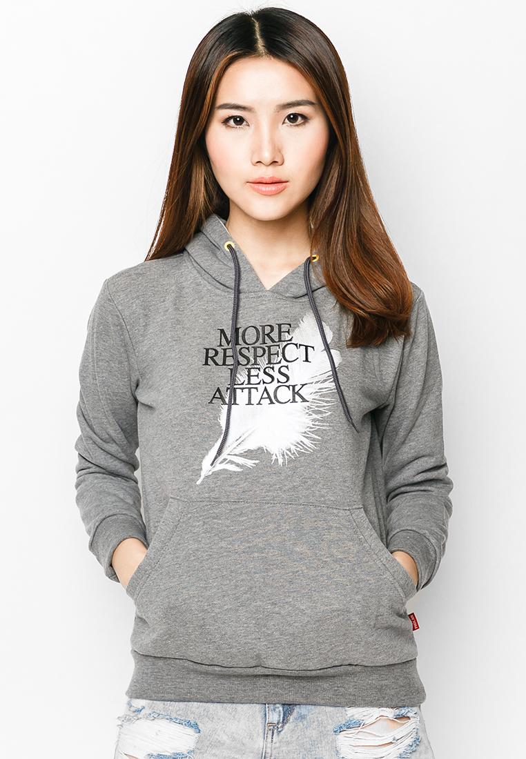 Áo khoác nữ cổ chui hoodie Phúc An màu xám