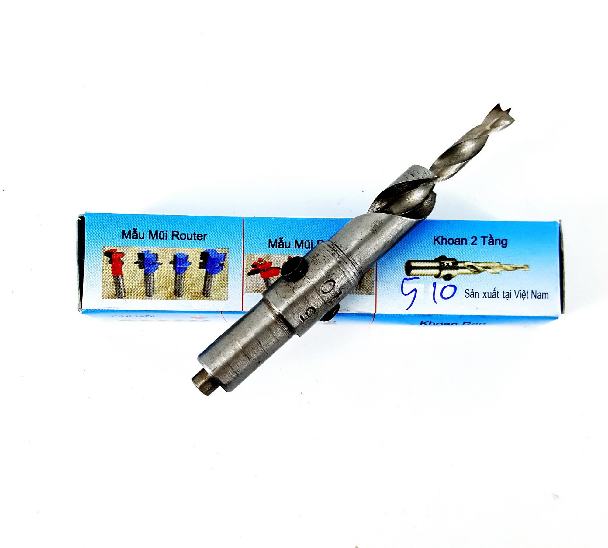 MŨI KHOAN GỖ 2 TẦNG TÂM 5LY