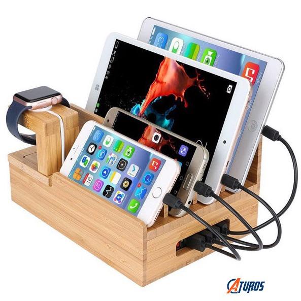 Dock sạc gỗ đa năng cho Iphone, iPad, điện thoại thông minh thương hiệu Mỹ - Aturos