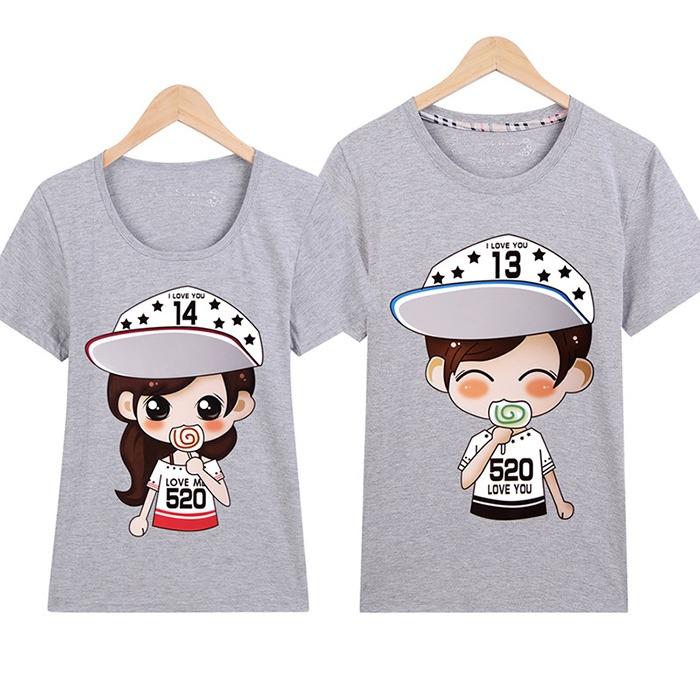 Áo thun cặp tình nhân hoạt hình Chipi