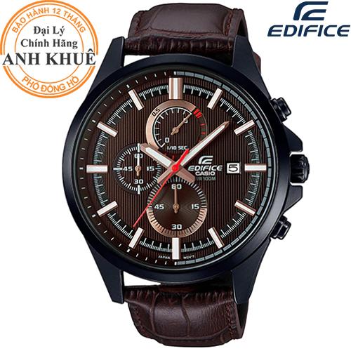 Đồng hồ nam dây da edifice chính hãng casio anh khuê efv-520bl-5avudf