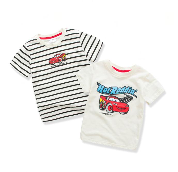 Combo 2 Áo phông hình tầu hỏa, hình xe ô tô ngộ nghĩnh cho bé trai, áo thun hình mèo Doremon, lợn con Peppa Pig đáng yêu cho bé gái TE 8501Z