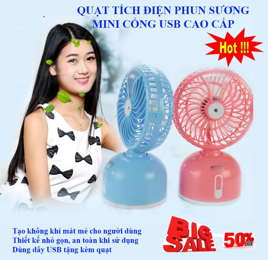 [HCM]Giá Quạt Điện Cơ Quạt Sạc Quạt Tích Điện Quạt Tích Điện Phun Sương Mini NSK690231 Cổng USB Cao Cấp Thổi Bay Cơn Nóng Mùa Hè Giá Siêu Rẻ Giảm 50% Chất Lượng Bền Đẹp - Bh 1 Đổi 1