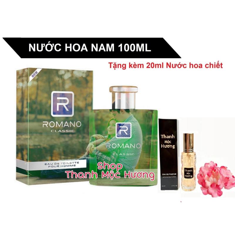 Nước hoa Cao Cấp Romano Classic 100ml tặng Nước hoa chiết Pháp...ngẫu nhiên mini 20ml cho nam, hương các loại hoa