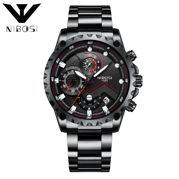 Đồng hồ Nam Nibosi 1985 cao cấp, hàng fullbox, đầy đủ phụ kiện (Ni2322 dây đúc, máy chạy 6 kim)