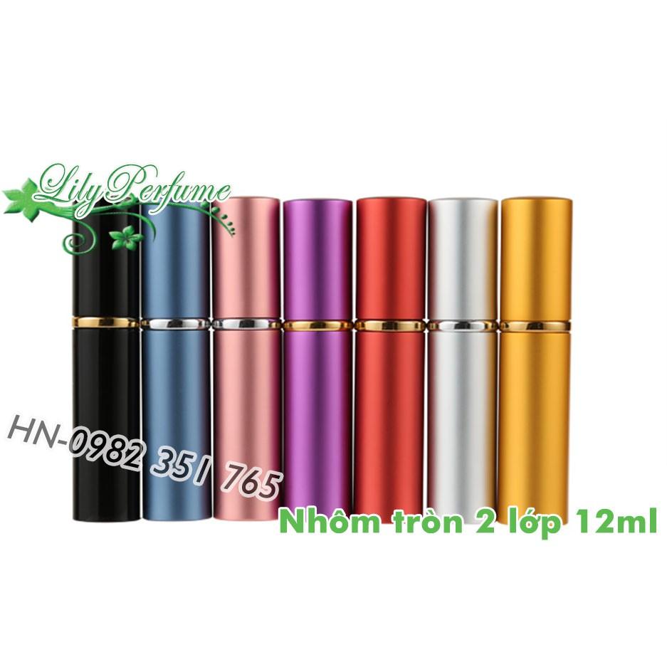 Lọ chiết nước hoa 12ml nhôm 2 lớp nhã nhặn, không bao giờ rò rỉ (Vỏ chiết nước hoa/ Chai chiết nước hoa)